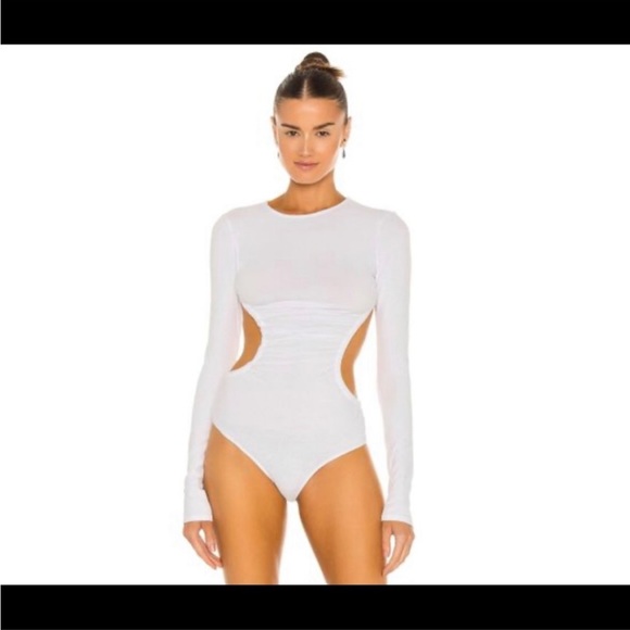 NBD x Revolve White Exposed Open Back Long Sleeve Bodysuit - Picture 3 of 7